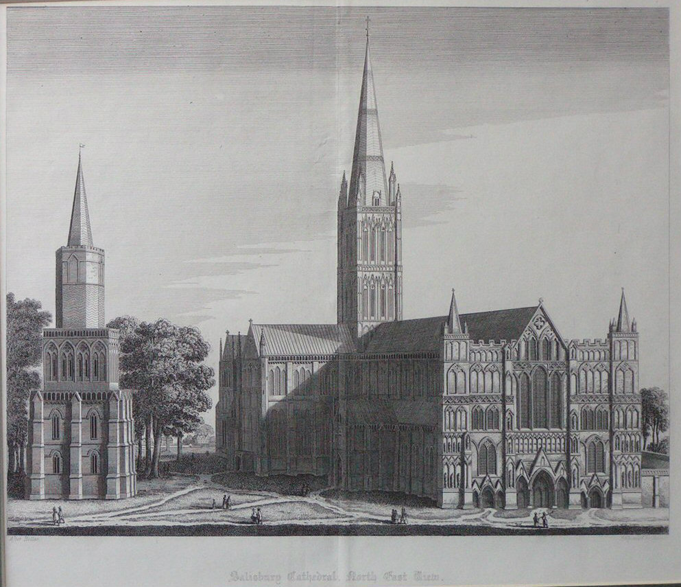 Print - Salisbury Cathedral, North East Wiew - 